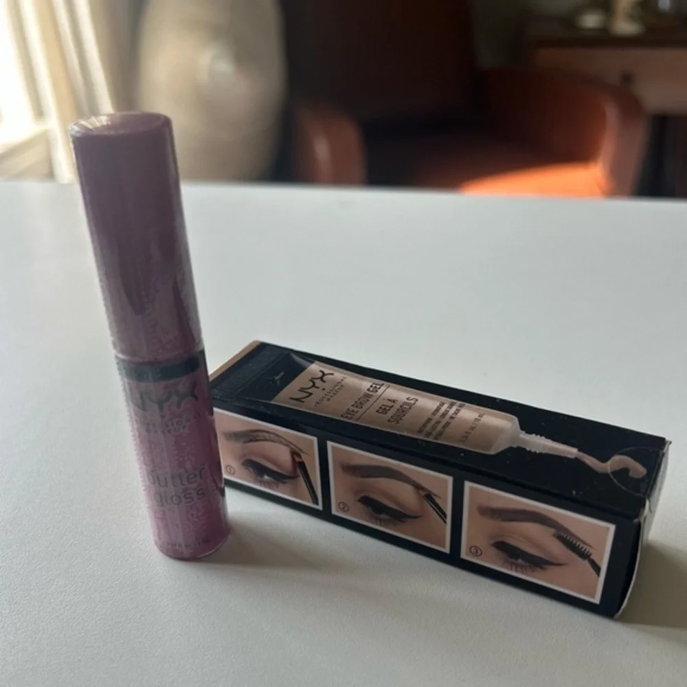 New NYX Butter Gloss in Pink and Eyebrow Gel